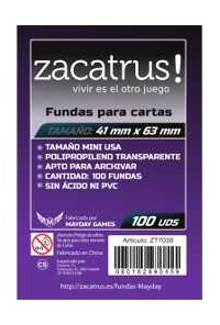 FUNDAS ZACATRUS MINI USA 41MM X 63MM (100)