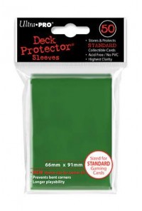 DECK PROTECTOR ULTRA PRO GREEN (VERDE) (50) NUEVO TAMAÑO - 66 x 91mm
