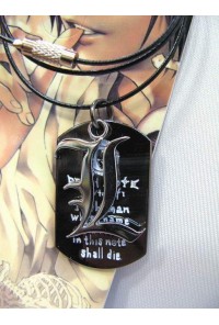 DEATH NOTE COLGANTE L CON CHAPA ADVERTENCIA