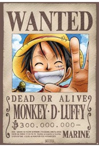 POSTER ONE PIECE WANTED LUFFY 98 X 68 CM