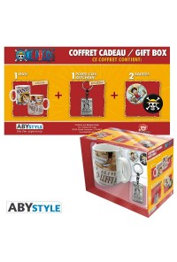 ONE PIECE SET DE REGALO: TAZA + LLAVERO + 2 CHAPAS