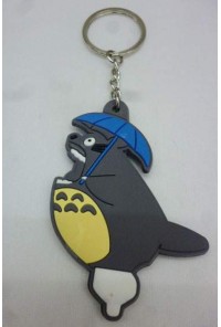 TOTORO LLAVERO CAUCHO 7CM CON PARAGUAS Y DE PERFIL