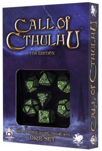 DADOS Q-WORKSHOP: CALL OF CTHULHU 7th EDITION DICE SET BLACK  GREEN