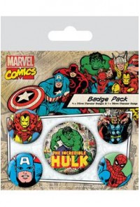 HULK PACK 5 CHAPAS MARVEL COMICS