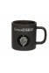 JUEGO DE TRONOS STARK TAZA NEGRA CRISTAL EMBLEMA GIRATORIO
