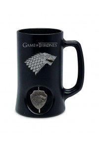 JUEGO DE TRONOS STARK LOGO JARRA NEGRA EMBLEMA GIRATORIO 3D