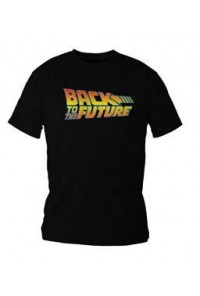 REGRESO AL FUTURO CAMISETA NEGRA CHICO LOGO COLOR T-L