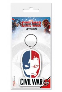 CAPITAN AMERICA CIVIL WAR LLAVERO CAUCHO 6 CM FACE SPLIT