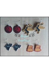 ANGEL CREATIONS PAR PENDIENTES CASA JUEGO DE TRONOS