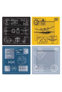 STAR WARS SET 4 PLATOS CON IMAGEN DE 4 VEHICULOS ICONICOS SW