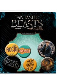 ANIMALES FANTASTICOS PACK 6 CHAPAS MIX