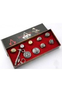 ASSASSIN'S CREED SET DE ANILLOS Y LLAVEROS