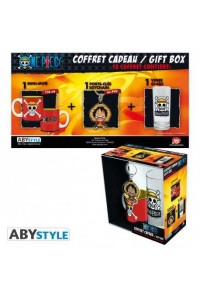 ONE PIECE PACK VASO + LLAVERO + MINI TAZA LUFFY