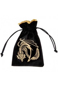 BOLSA DADOS Q-WORKSHOP DRAGON BLACK & GOLDEN VELOUR DICE BAG