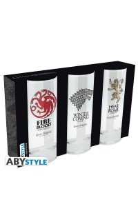 JUEGO DE TRONOS SET 3 VASOS 29 CL STARK  TARGARYEN  LANNISTER