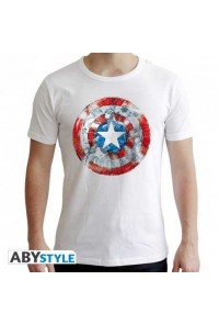 CAPITAN AMERICA CAMISETA CLASSIC BLANCA CHICO ESCUDO T-M