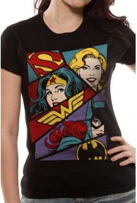 DC COMICS CAMISETA CHICA HEROINE POP ART T-L