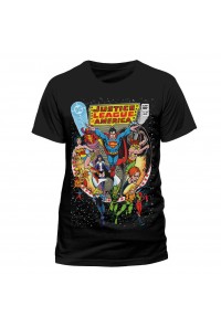 JLA: LIGA DE LA JUSTICIA DE AMERICA CAMISETA NEGRA CHICO COMIC COVER T-XL