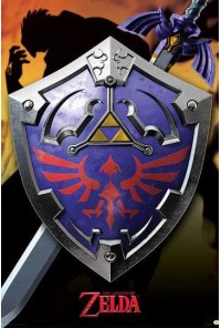POSTER THE LEGEND OF ZELDA METALLIC HYLIAN SHIELD 50 x 70 CM