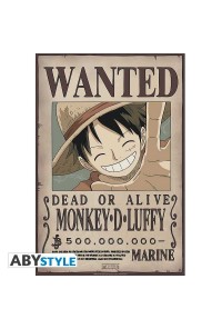 POSTER ONE PIECE WANTED LUFFY NEW 52 x 38 CM