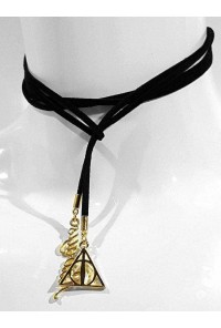 HARRY POTTER COLLAR CON COLGANTE DEATHLY HALLOWS & ALWAYS CHARMS