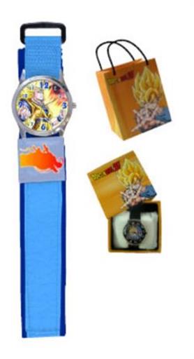DRAGON BALL RELOJ PULSERA AZUL CAJA REGALO DRAGON BALL RELOJ PULSERA AZUL CAJA REGALO