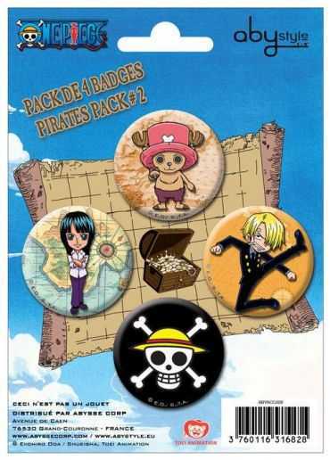ONE PIECE CHAPAS PACK DE 4 PIRATES PACK 2