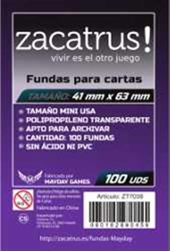 FUNDAS ZACATRUS MINI USA 41MM X 63MM (100) FUNDAS ZACATRUS MINI USA 41MM X 63MM (100)