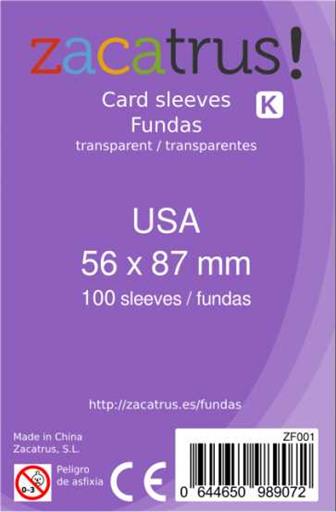 FUNDAS ZACATRUS USA 56MM X 87MM (100) (LILA) FUNDAS ZACATRUS USA 56MM X 87MM (100) (LILA)