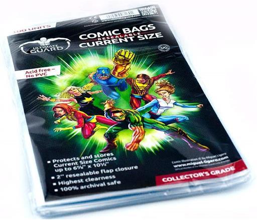 BOLSAS PARA COMICS ULTIMATE GUARD CON CIERRRE REUTILIZABLE CURRENT SIZE 100 BOLSAS PARA COMICS ULTIMATE GUARD CON CIERRRE REUTILIZABLE CURRENT SIZE 100