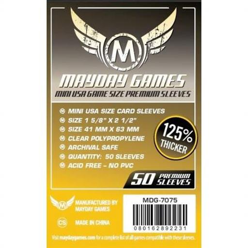 FUNDAS MAYDAY MINI USA PREMIUM 41MM X 63MM (50) FUNDAS MAYDAY MINI USA PREMIUM 41MM X 63MM (50)