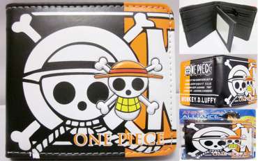 ONE PIECE CARTERA NEGRA NARANJA CON CALAVERA ONE PIECE CARTERA NEGRA NARANJA CON CALAVERA