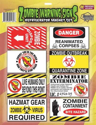 ZOMBIE DANGER SIGNS SET DE IMANES PREVIEWS EXCLUSIVE