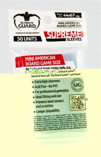 FUNDAS CARTAS JUEGOS DE MESA ULTIMATE GUARD SUPREME - MINI AMERICAN (50) FUNDAS CARTAS JUEGOS DE MESA ULTIMATE GUARD SUPREME - MINI AMERICAN (50)