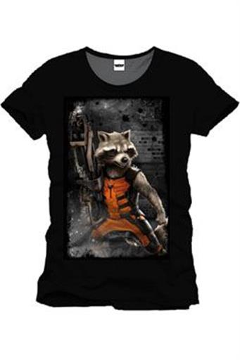 GUARDIANES DE LA GALAXIA CAMISETA RACCON MACHINE GUN T-M