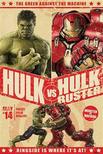 LOS VENGADORES LA ERA DE ULTRON POSTER 61 X 91 CM HULK VS HULKBUSTER LOS VENGADORES LA ERA DE ULTRON POSTER 61 X 91 CM HULK VS HULKBUSTER