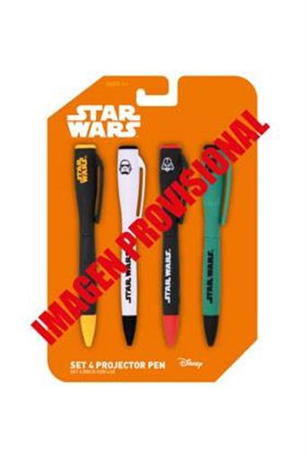 STAR WARS SET 4 BOLIGRAFOS PROYECTOR LUZ (TINTAS DIFERENTES)