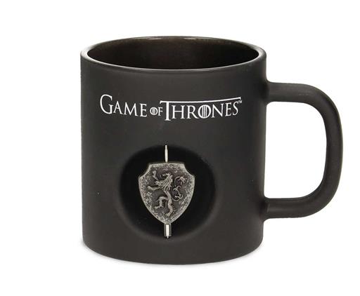 JUEGO DE TRONOS LANNISTER TAZA NEGRA CRISTAL EMBLEMA GIRATORIO JUEGO DE TRONOS LANNISTER TAZA NEGRA CRISTAL EMBLEMA GIRATORIO