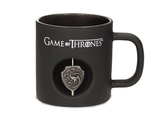 JUEGO DE TRONOS TARGARYEN TAZA NEGRA CRISTAL EMBLEMA GIRATORIO JUEGO DE TRONOS TARGARYEN TAZA NEGRA CRISTAL EMBLEMA GIRATORIO