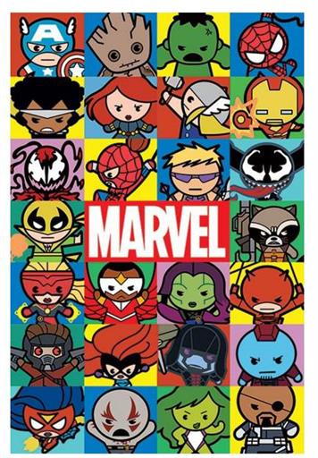 POSTER KAWAII CHARACTERS MARVEL 61 x 91 CM POSTER KAWAII CHARACTERS MARVEL 61 x 91 CM