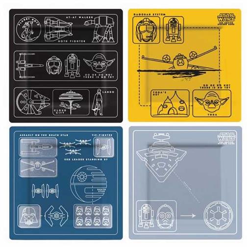 STAR WARS SET 4 PLATOS CON IMAGEN DE 4 VEHICULOS ICONICOS SW STAR WARS SET 4 PLATOS CON IMAGEN DE 4 VEHICULOS ICONICOS SW