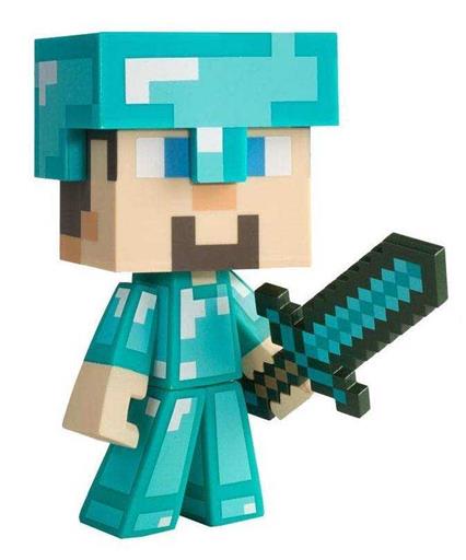 MINECRAFT FIGURA VINILO 16 CM STEVE + ESPADA DIAMANTE MINECRAFT FIGURA VINILO 16 CM STEVE + ESPADA DIAMANTE