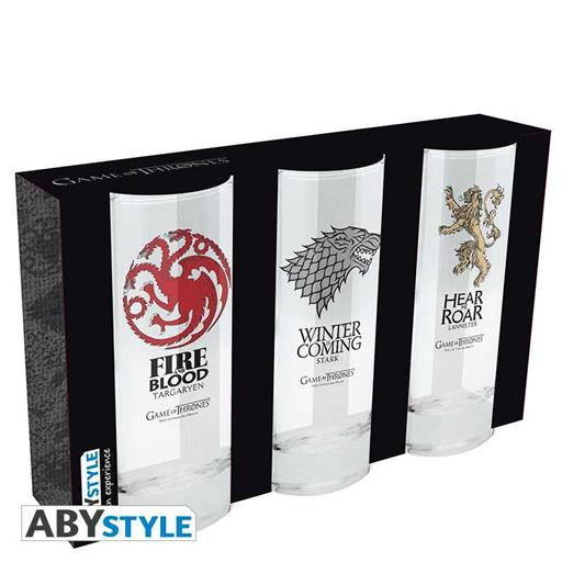 JUEGO DE TRONOS SET 3 VASOS 29 CL STARK TARGARYEN LANNISTER JUEGO DE TRONOS SET 3 VASOS 29 CL STARK TARGARYEN LANNISTER