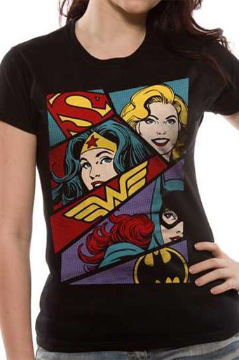 DC COMICS CAMISETA CHICA HEROINE POP ART T-L DC COMICS CAMISETA CHICA HEROINE POP ART T-L