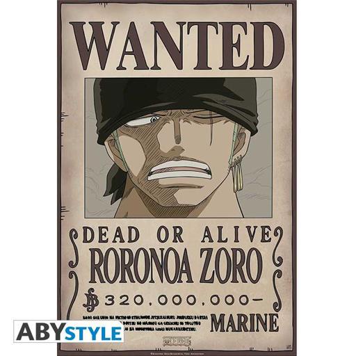 POSTER ONE PIECE WANTED ZORO NEW 52 x 38 CM POSTER ONE PIECE WANTED ZORO NEW 52 x 38 CM