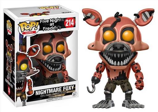 FIVE NIGHTS AT FREDDY'S FIGURA 9 CM NIGHTMARE FOXY VINYL POP! FUNKO 214 FIVE NIGHTS AT FREDDY'S FIGURA 9 CM NIGHTMARE FOXY VINYL POP! FUNKO 214