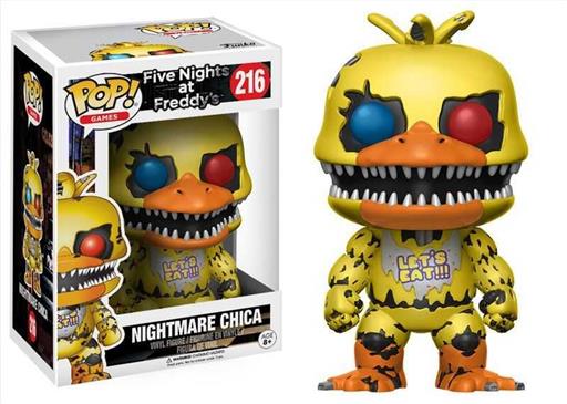FIVE NIGHTS AT FREDDY'S FIGURA 9 CM NIGHTMARE CHICA VINYL POP FIVE NIGHTS AT FREDDY'S FIGURA 9 CM NIGHTMARE CHICA VINYL POP
