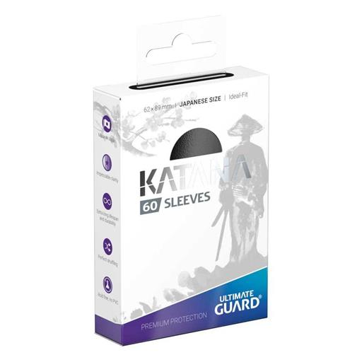 ULTIMATE GUARD KATANA SLEEVES FUNDAS CARTAS TAMAÑO JAPONES NEGRO (60)