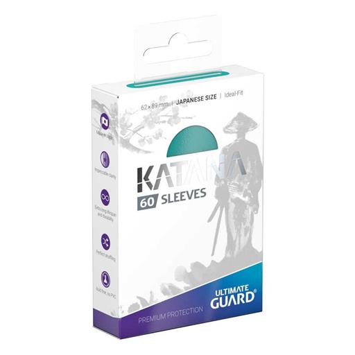 ULTIMATE GUARD KATANA SLEEVES FUNDAS CARTAS TAMAÑO JAPONES TURQUESA (60)
