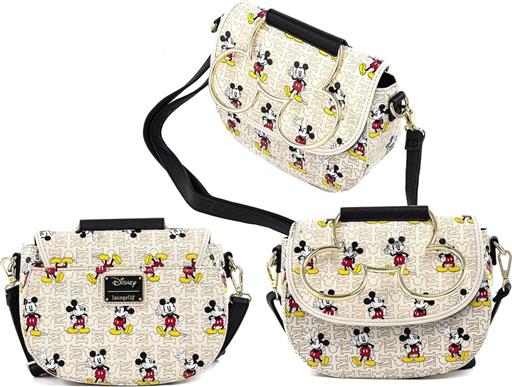 MICKEY Y MINNIE MOUSE BOLSO BANDOLERA BOW HARDWARE AOP